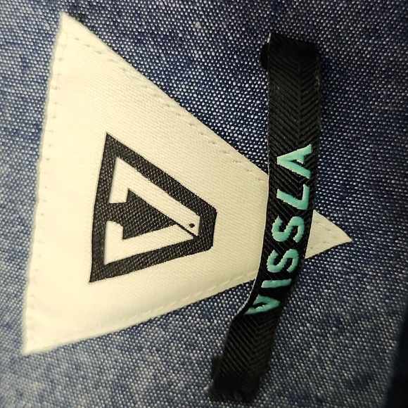 VISSLA Men's Blue Patterned Cotton Button-down Collared Shirt Casual XL - Picture 5 of 10